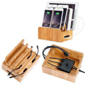 Bamboo Mobile Holder for Phone Stand for Charging Station Dock Organizer Desktop Base for Smartphones Tablet USB Charger