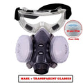 Half Face Mask Dust Safety Goggles Painting Gas Mask Respirator Set 10 Filters Dual KN95 Filters Safe Dust-proof Protective Mask