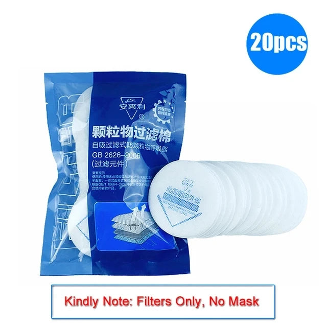Half Face Mask Dust Safety Goggles Painting Gas Mask Respirator Set 10 Filters Dual KN95 Filters Safe Dust-proof Protective Mask