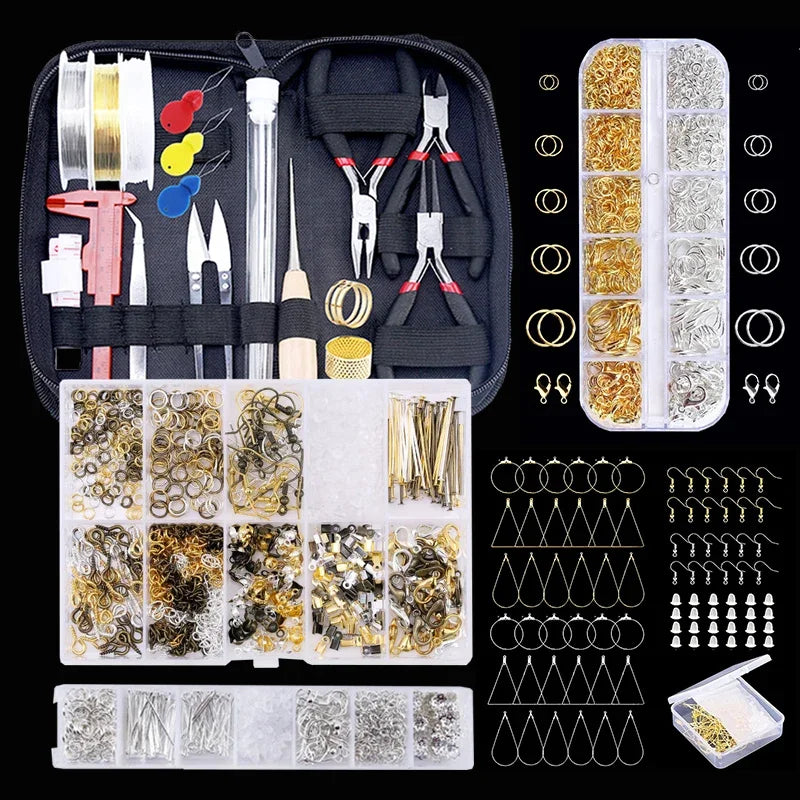 Jewelry Making Supplies Kit with Tools, Copper Wires, Thread, and Findings for Jewelry Making