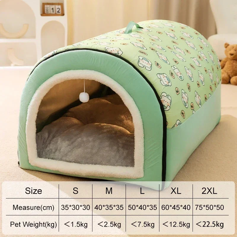 Big Dog Kennel Warm Winter Dog House Mat Detachable Washable Dogs Bed Nest Deep Sleep Tent for Medium Large Dogs House Supplies