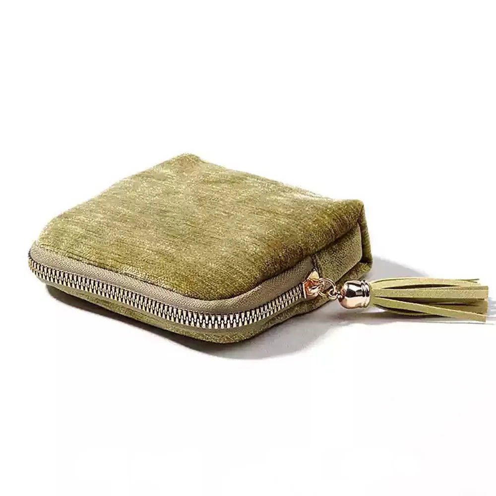 Jewelry Storage Bag Exquisite High-end Jewelry Tassel Jewelry Bag Portable Zipper Multilayer Retro Jewelry Box