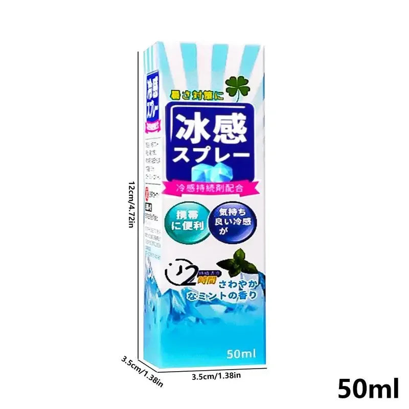 Portable summer cooling spray for outdoor military training to cool down and prevent heatstroke. Portable cooling agent for home