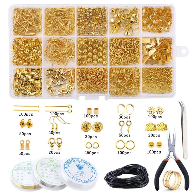 Jewelry Making Supplies Kit with Tools, Copper Wires, Thread, and Findings for Jewelry Making