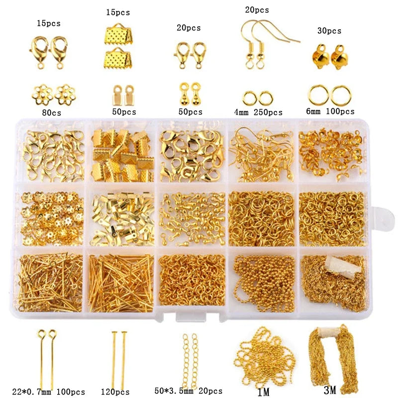 Jewelry Making Supplies Kit with Tools, Copper Wires, Thread, and Findings for Jewelry Making