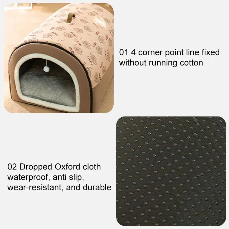 Big Dog Kennel Warm Winter Dog House Mat Detachable Washable Dogs Bed Nest Deep Sleep Tent for Medium Large Dogs House Supplies