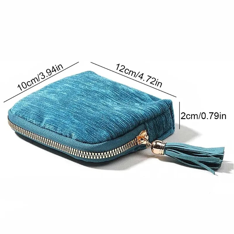 Jewelry Storage Bag Exquisite High-end Jewelry Tassel Jewelry Bag Portable Zipper Multilayer Retro Jewelry Box