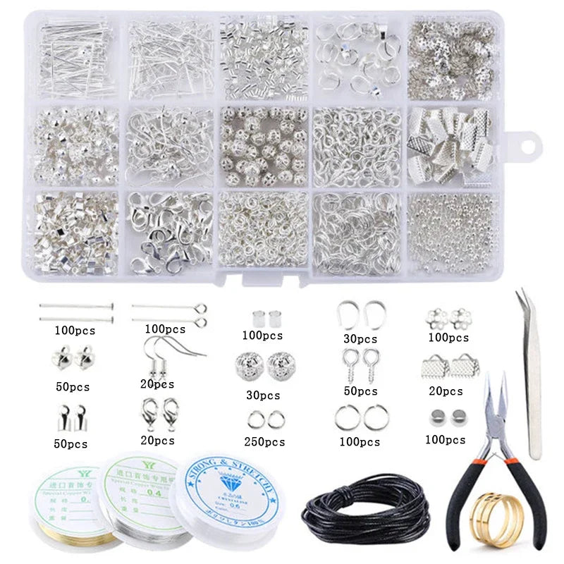 Jewelry Making Supplies Kit with Tools, Copper Wires, Thread, and Findings for Jewelry Making