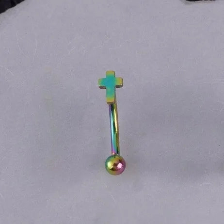 Fashion Stainless Steel Eyebrow Rings Piercing Jewelry Star Heart Colorful Cross Eyebrow Stad Eyebrow Bone Nail