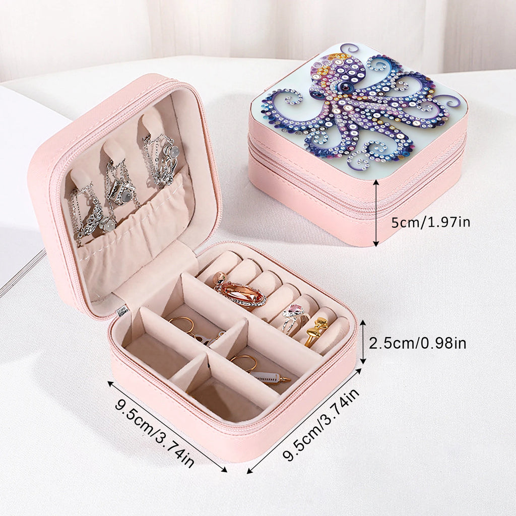 Diamond Painting Jewelry Organizer Box kit,flora and fauna DIY Jewelry Box for Adults,Portable Jewelry Case Jewelry storage Gift