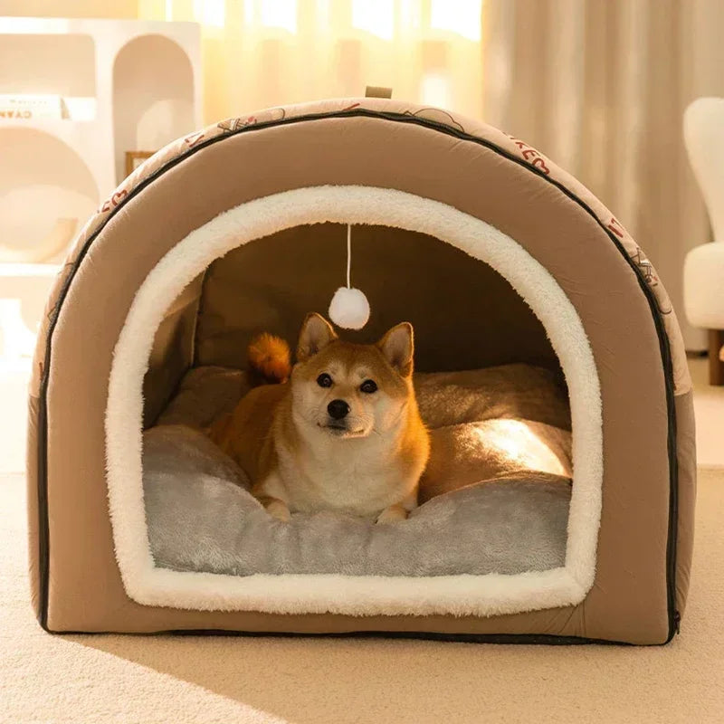 Big Dog Kennel Warm Winter Dog House Mat Detachable Washable Dogs Bed Nest Deep Sleep Tent for Medium Large Dogs House Supplies