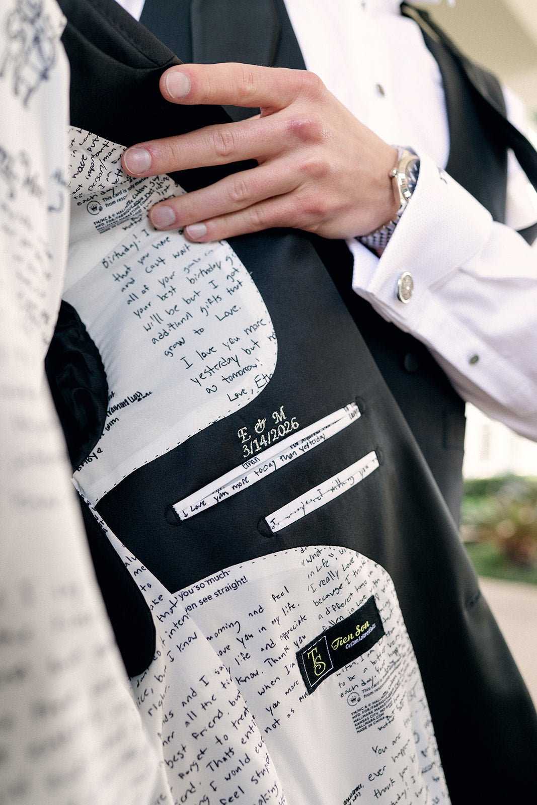 The Love Notes Custom Suit Lining