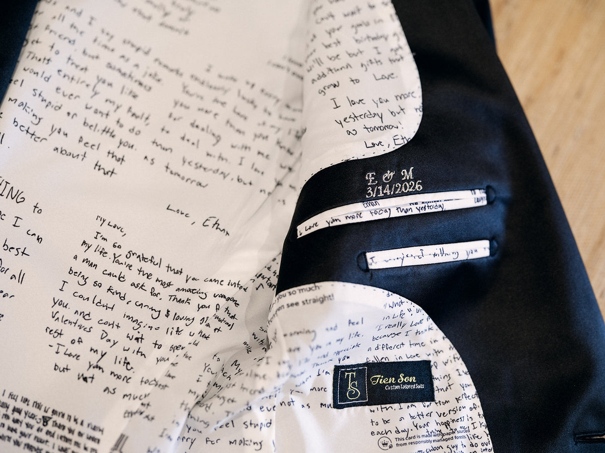 The Love Notes Custom Suit Lining
