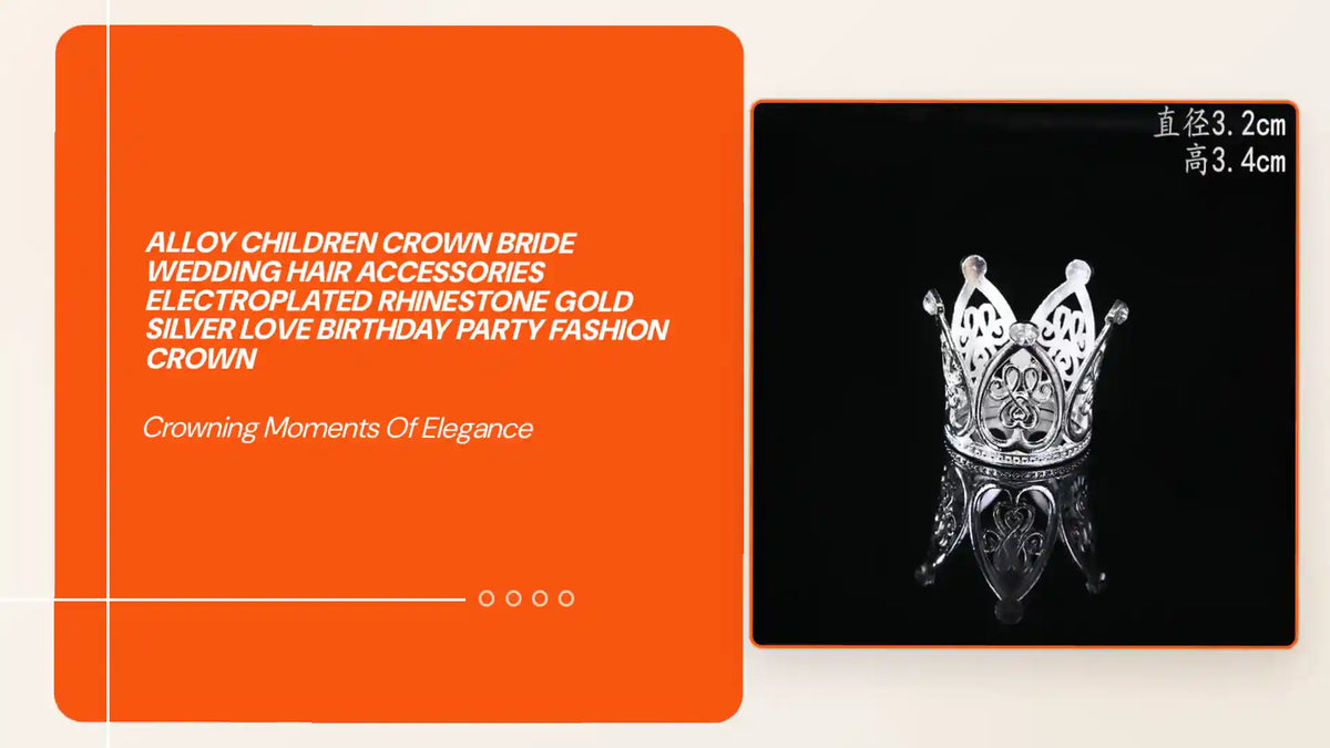 Alloy Children Crown Bride Wedding Hair Accessories Electroplated Rhinestone Gold silver Love Birthday Party Fashion Crown by@Outfy